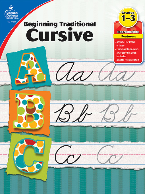Upplýsingar um Beginning Traditional Cursive, Grades 1 - 3 eftir Carson Dellosa Education - Biðlisti